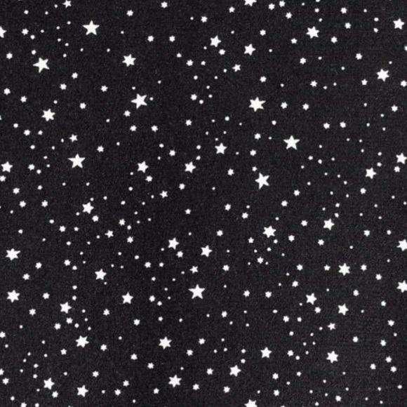 H&M Star Print Black and White Creped Shirt Sleeve Keyhole Button Back Blouse - Picture 5 of 9